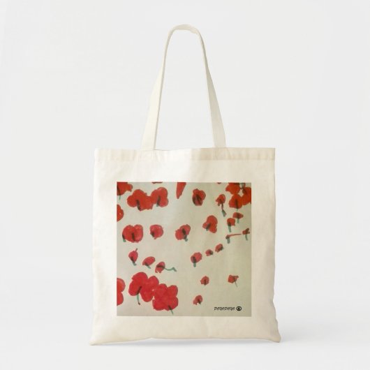 bolsa de tela con campo de amapolas tote bag (Voorkant)