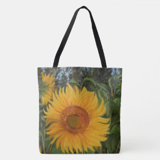Bolsa de tela con girasol enorme tote bag
