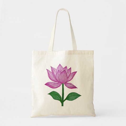 Bolsa de tela flor rosada tote bag (Voorkant)