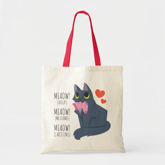 Bolsa de tela Gato ¡Me llamo Calcetines! Tote Bag (Voorkant)