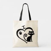 Bolsa de tela I Love Cats Tote Bag (Achterkant)