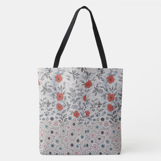 Bolsa florais artístico tote bag (Voorkant)