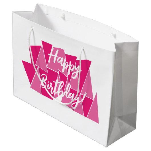 Bolsa regalo cumpleaños rosa groot cadeauzakje (Achterkant Gekanteld)