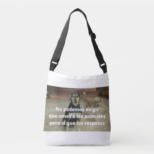 Bolsa respeto a los animales crossbody tas (Voorkant)