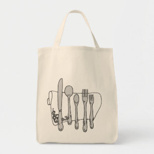 Bolsa van het Canvas van de Kunst van het Vaatwerk Tote Bag