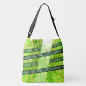 Bolsa verde amarelado com riscos e traços "bambu" crossbody tas (Achterkant)