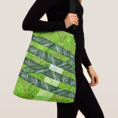 Bolsa verde amarelado com riscos e traços "bambu" crossbody tas (Dichtbij)