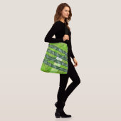 Bolsa verde amarelado com riscos e traços "bambu" crossbody tas (Op model)