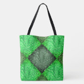 Bolsa verde falsa grama ou folhas de coqueiro tote bag (Achterkant)