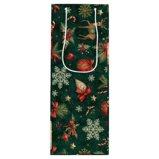 Bolsas de regalos con diseño de navidad  wijn cadeautas (Voorkant)