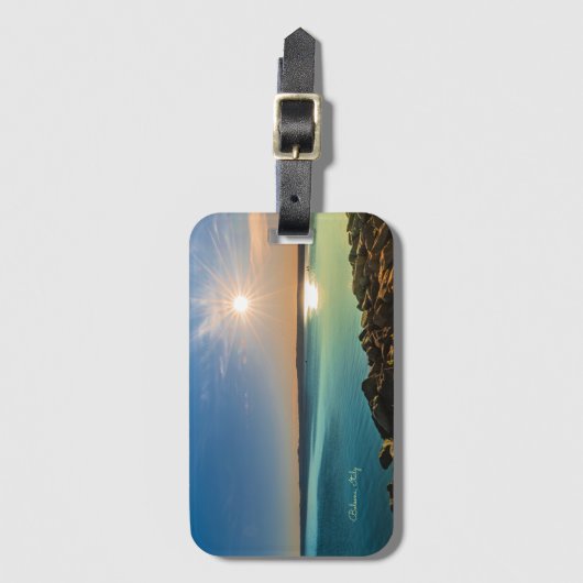 Bolsena, Italië, schilderachtig zonsondergang Bagagelabel (Voorkant (verticaal))