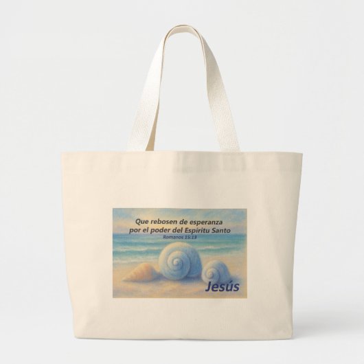 Bolso caracolas de Mar con Versículo Romanos Grote Tote Bag (Voorkant)