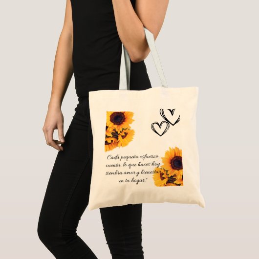 Bolso de tela reunión familiar con girasol tote bag (Voorkant (product))