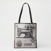 "  Bolso Old Planes Sewing Machine: Elegancia   Tote Bag (Voorkant)