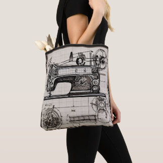 " Bolso Old Planes Sewing Machine: Elegancia Tote Bag