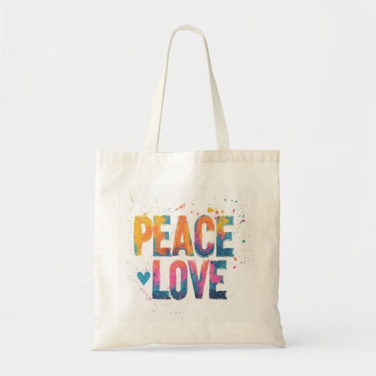 Bolso Peace and Love Tote Bag (Voorkant)