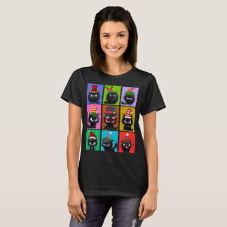 Bolt De Katten Kerst T-Shirt voor Vrouwen