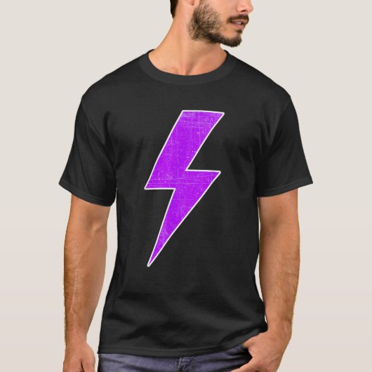 Bolt Lightning Purple White Design Team Sports  T-shirt (Voorkant)