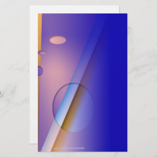 Bolt van blauw - 1 briefpapier (Voorkant / Achterkant)