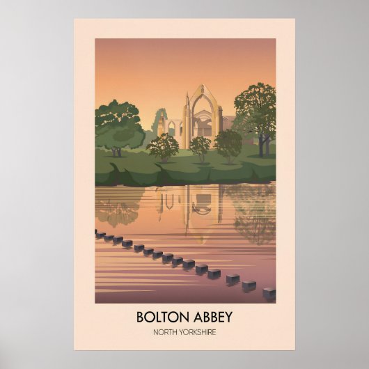 Bolton Abbey  North Yorkshire Reisposter Poster (Voorkant)