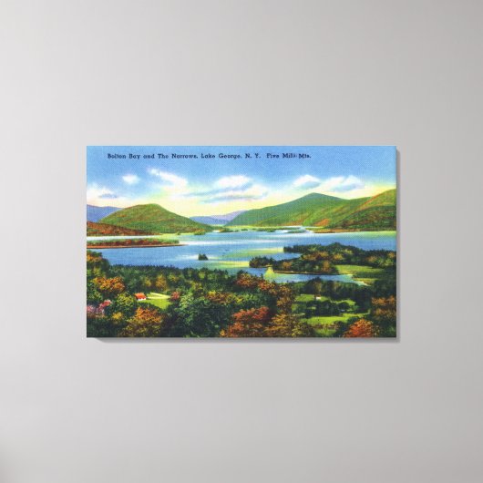 Bolton Bay, Narrows, Uitzicht van de Vijf Mijlberg Canvas Afdruk (Voorkant)