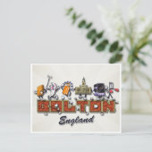 Bolton cartoon briefkaart (Staand voorkant)