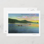 Bolton Landing Uitzicht van Couples Canoeing Briefkaart (Voorkant / Achterkant)