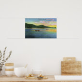 Bolton Landing Uitzicht van Couples Canoeing Poster (Keuken)