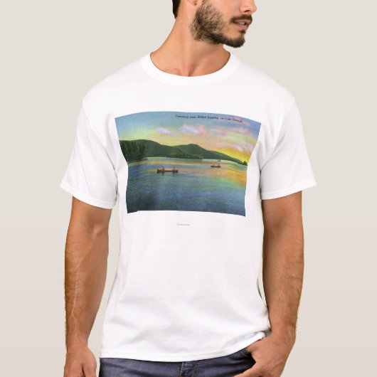 Bolton Landing Uitzicht van Couples Canoeing T-shirt (Voorkant)