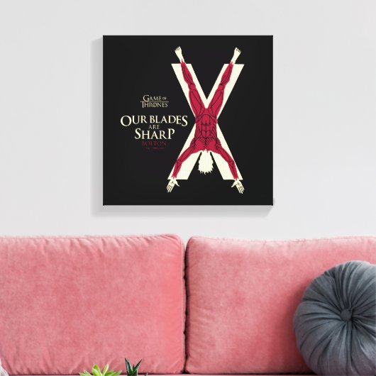 Bolton Sigil - onze blades zijn scherp Canvas Afdruk (Insitu (Woonkamer))