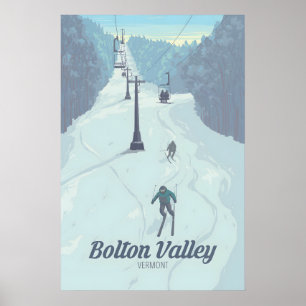 Bolton Valley Vermont USA Skigebied Reisposter Poster