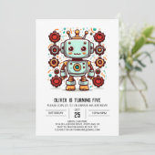 Bolts Boy Builder Robot Verjaardag Kaart (Staand voorkant)