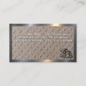 Bolts en Nuts | Staal bekleed Visitekaartje (Achterkant)