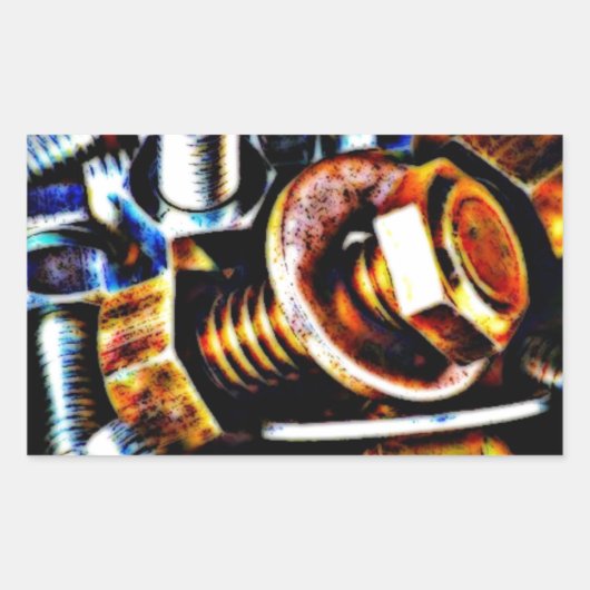 Bolts Pop Art Rechthoekige Sticker (Voorkant)