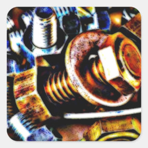 Bolts Pop Art Vierkante Sticker