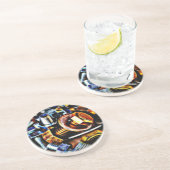 Bolts Pop Art Zandsteen Onderzetter (Zijkant)