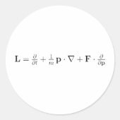 Boltzmann-vergelijking, zwart ronde sticker (Voorkant)