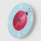  bolvormige Abstracte Waterverf Ladybug Kinderen Grote Klok (Hoek)