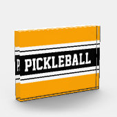 BolYellow Zwart Wit PICKLEBALL Racing Stripes Fotoblokken (Links)