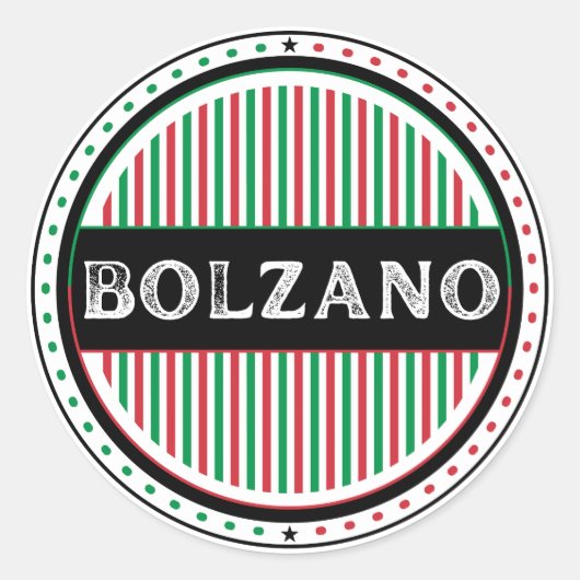 Bolzano City Pride Emblem – Italian Identity Ronde Sticker (Voorkant)