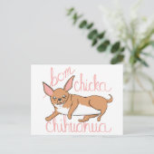 Bom Chicka Chihuahua Funny Dog Pun Briefkaart (Staand voorkant)