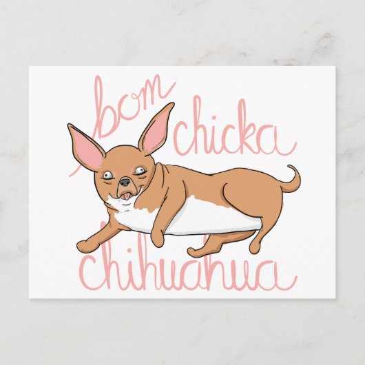 Bom Chicka Chihuahua Funny Dog Pun Briefkaart (Voorkant)