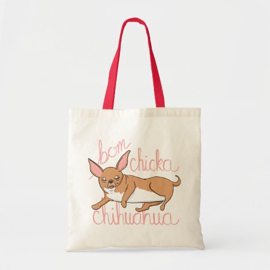 Bom Chicka Chihuahua Funny Dog Pun Tote Bag (Voorkant)