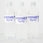 Bom Diggity Pom Pom gerecycleerd plastic flesetike Waterfles Etiket (Flessen)