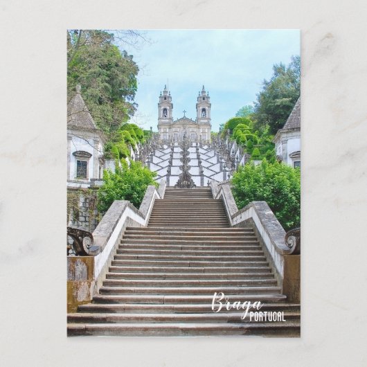 Bom Jesus Braga Heiligdom foto, met gebed Briefkaart (Voorkant)