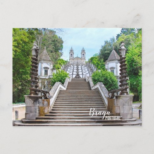 Bom Jesus Braga Heiligdom foto, met gebed Briefkaart (Voorkant)