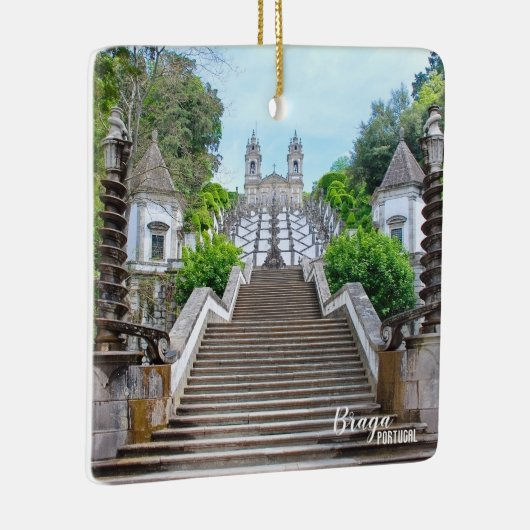 Bom Jesus Braga Heiligdom foto, met gebed Keramisch Ornament (Rechts)