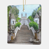 Bom Jesus Braga Heiligdom foto, met gebed Keramisch Ornament (Links)