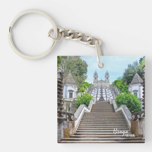 Bom Jesus Braga Heiligdom foto, met gebed Sleutelhanger (Voorkant)