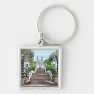 Bom Jesus de Braga Katholiek Heiligdom met gebed Sleutelhanger